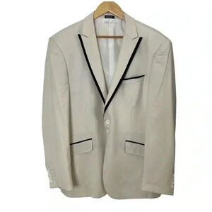 Angelino Mens White Formal Two Button Evening Blazer